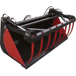 bucket with grapple and forged tines for loaders