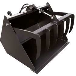 bucket with grapple one actuator