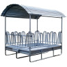 Cattle feeder square zinc plated with roof