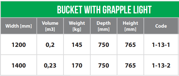 bucket with grapple light version